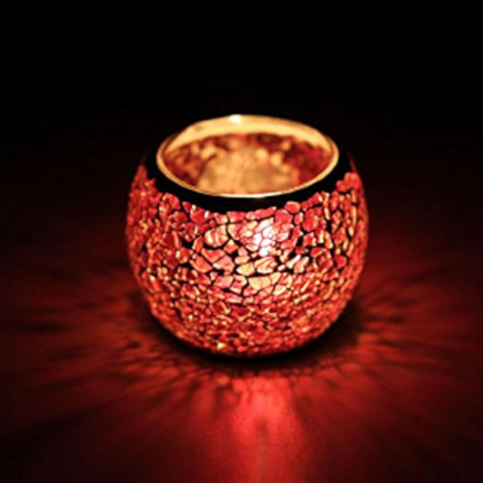Moroccan Mosaic Glass Votive Candle Holder